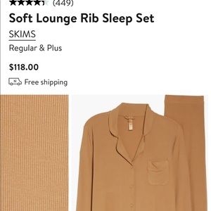 NWT SKIMS soft lounge sleep set